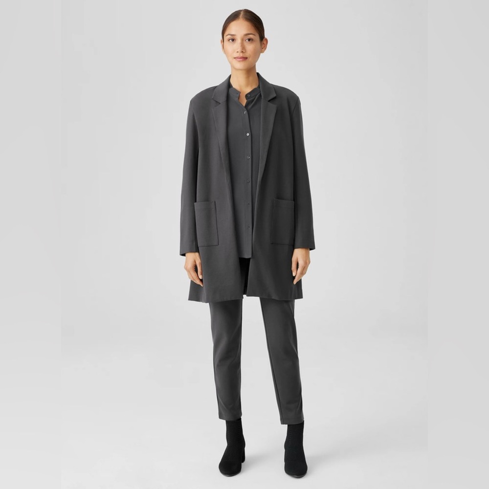 Eileen Fisher Dark Gray Long Blazer Jacket